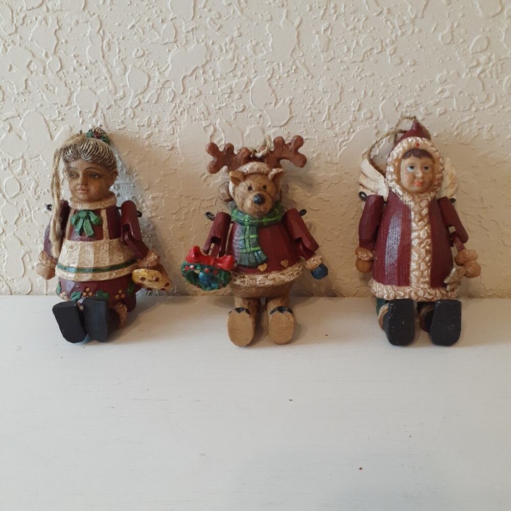 Christmas Ornament Plastic Farmhouse Rustic Like 3 ornaments